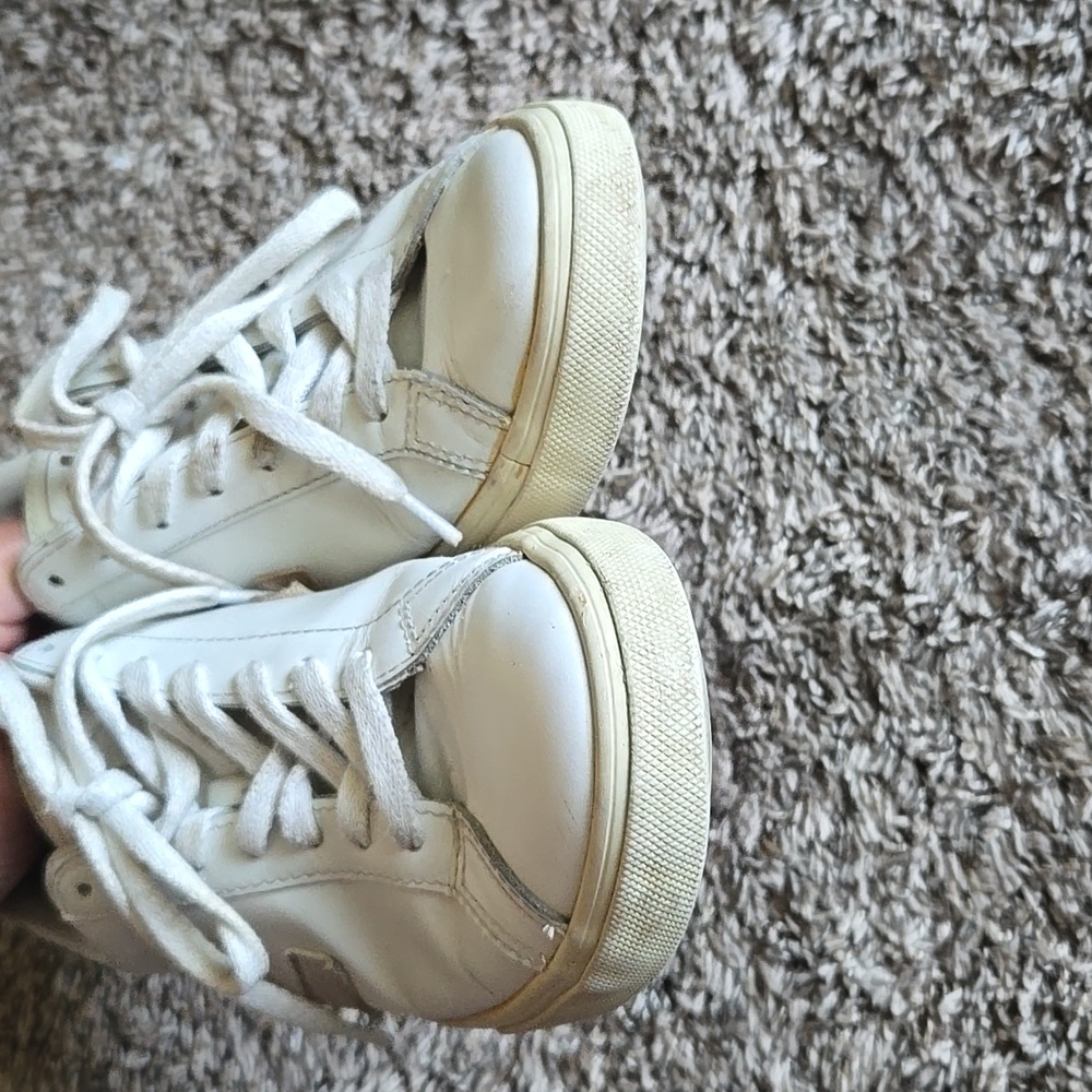 Veja Women's Sneakers in White and Gold - Picture 4 of 13